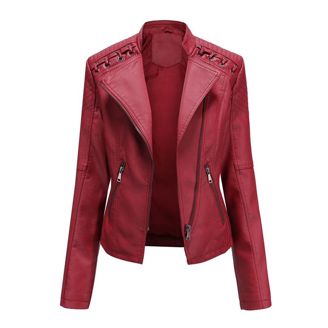 Serena | Chaqueta Biker Acolchada Asimétrica con Ojales