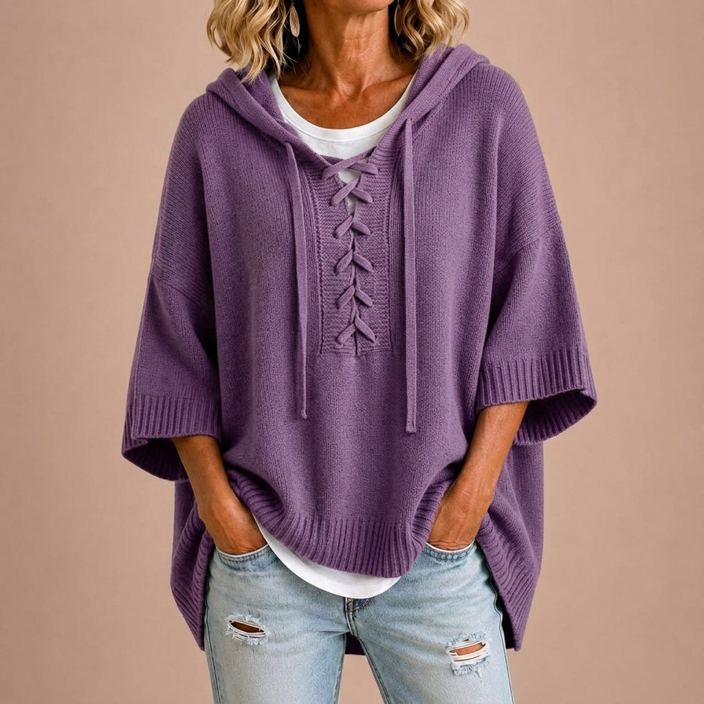 Natividad | Poncho de punto con capucha