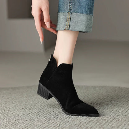 Rita | Botas rectas de piel auténtica