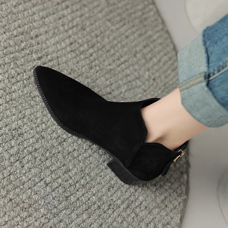 Rita | Botas rectas de piel auténtica