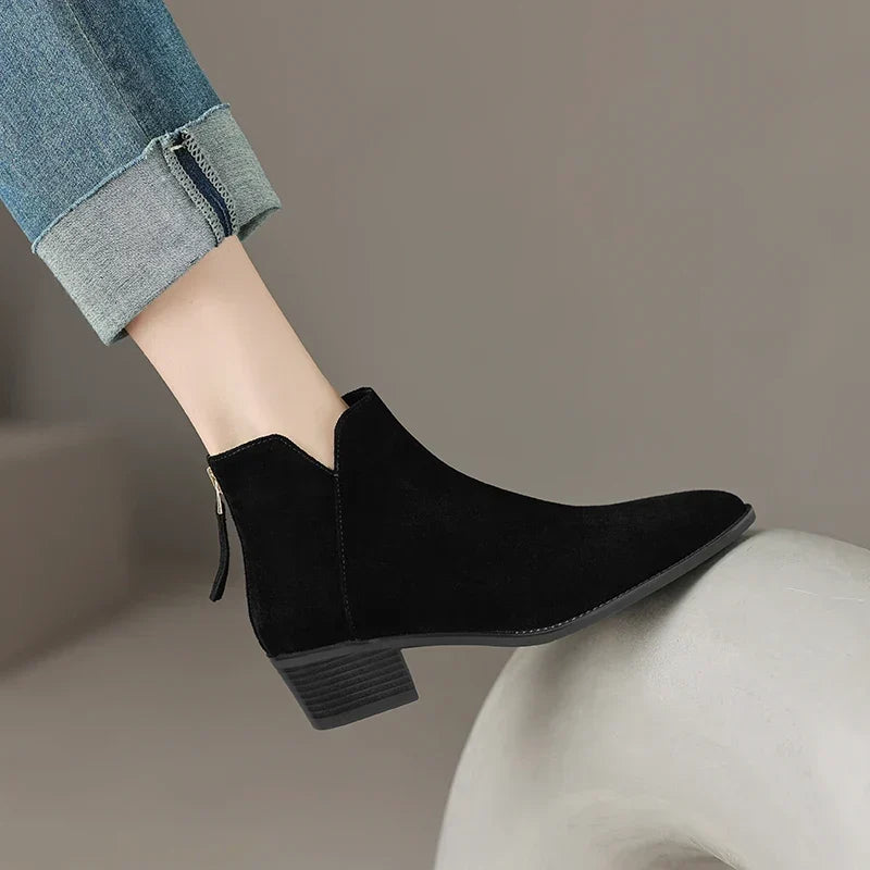 Rita | Botas rectas de piel auténtica