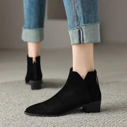 Rita | Botas rectas de piel auténtica
