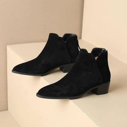 Rita | Botas rectas de piel auténtica