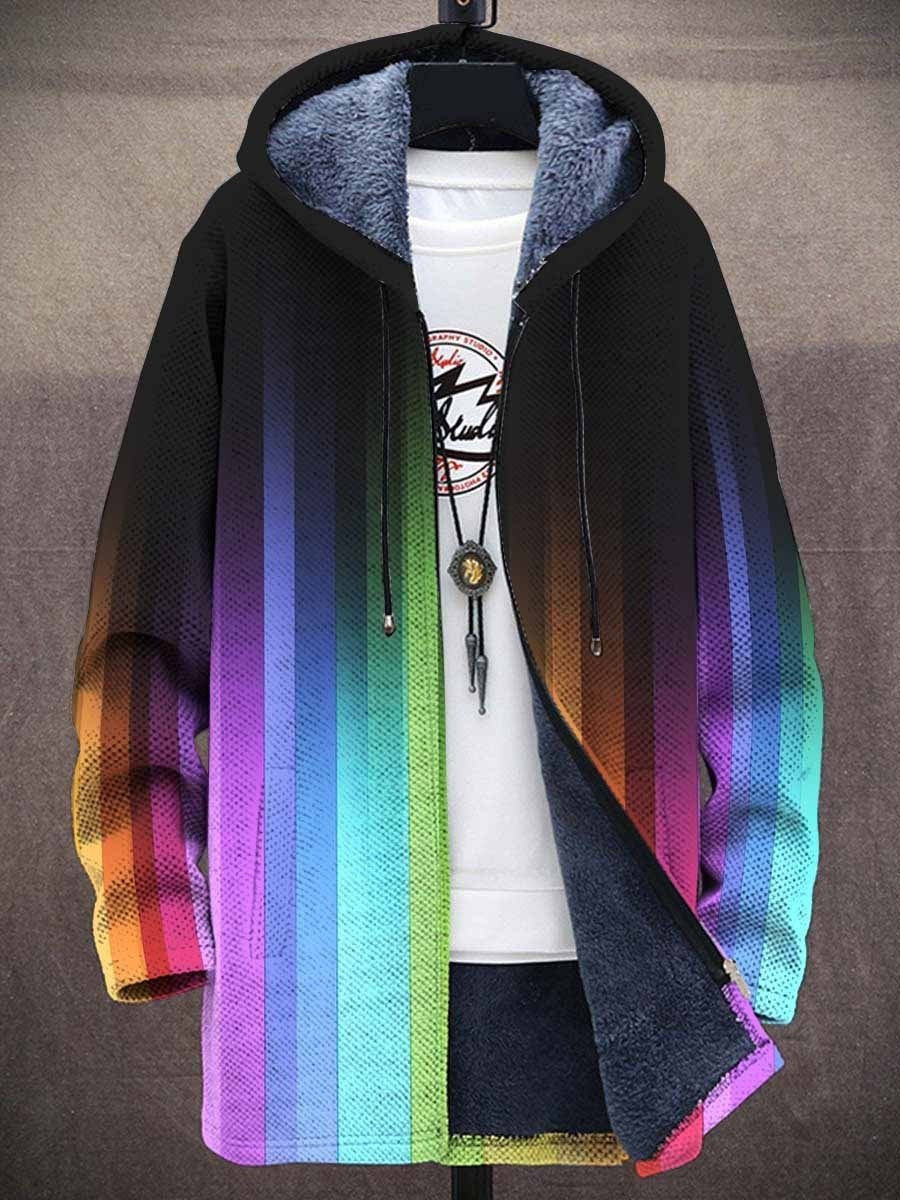 Rocío | Cárdigan de rayas artísticas con capucha
