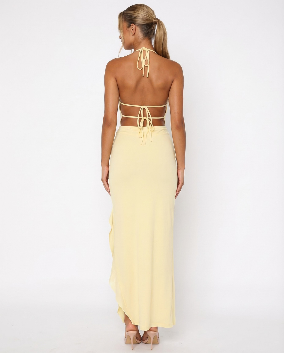 Rocío | Vestido Maxi Escote Pronunciado con Volantes