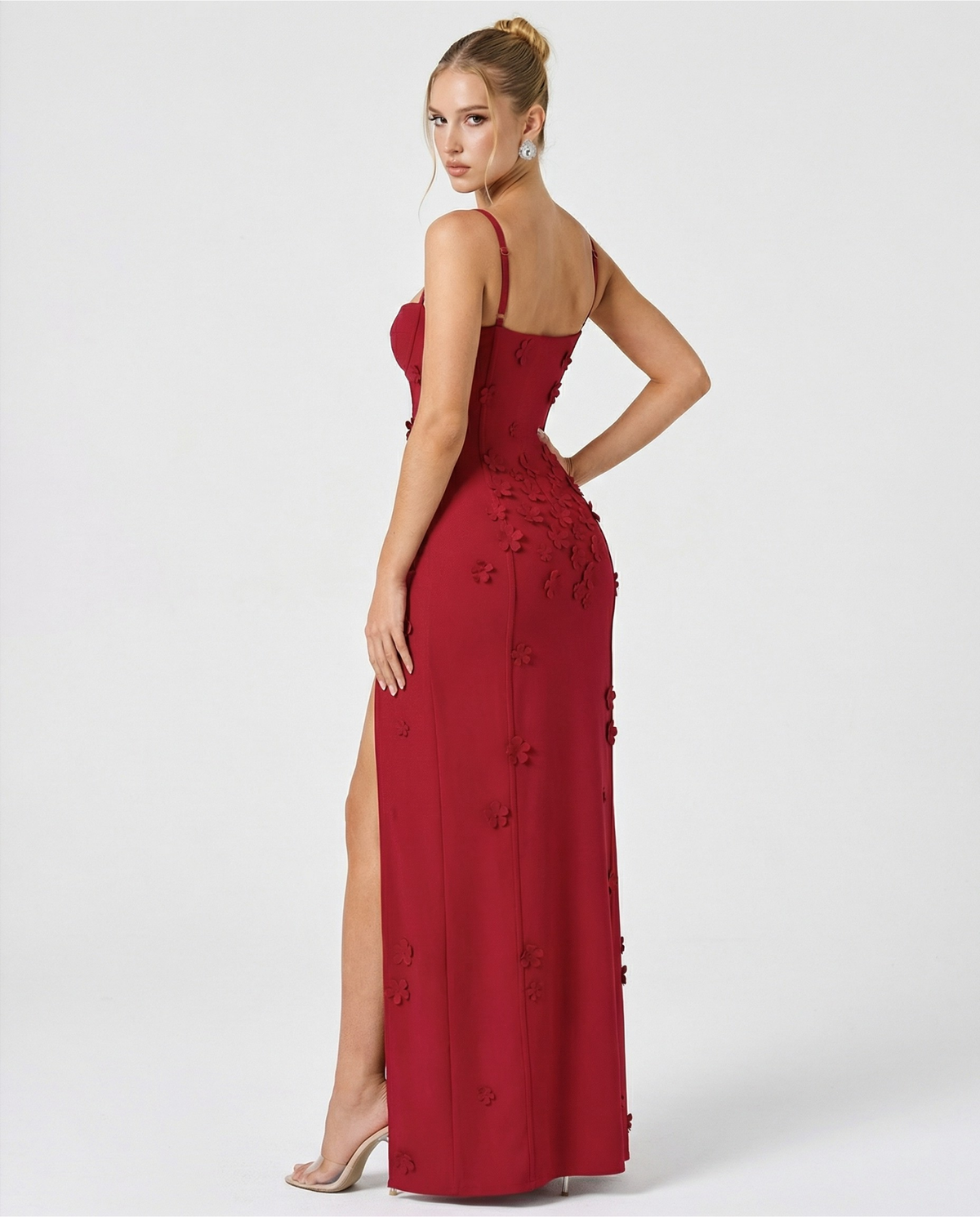 Patricia | Vestido Maxi Corsé con Flores y Abertura