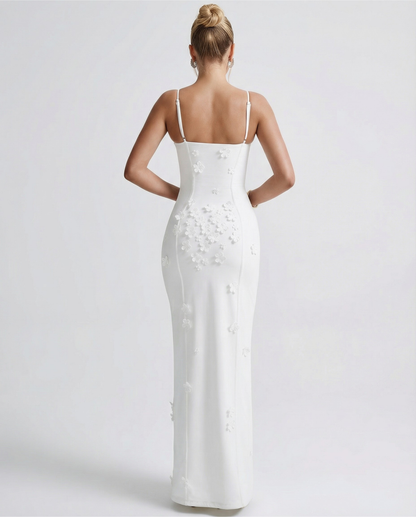 Patricia | Vestido Maxi Corsé con Flores y Abertura