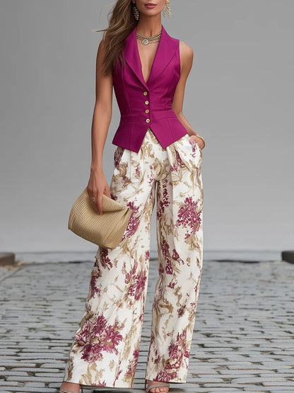 Malena Chaleco Rosa Floral
