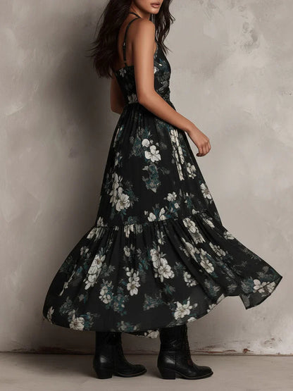 Sandra Maxi Floral Asimétrico
