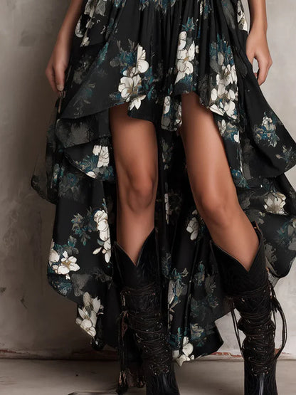 Sandra Maxi Floral Asimétrico