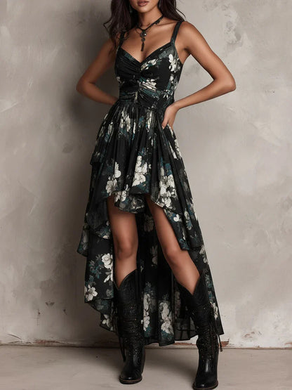Sandra Maxi Floral Asimétrico
