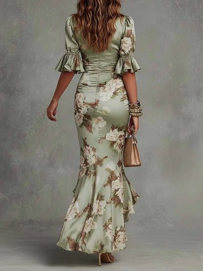 Valentina Maxi Satén Floral