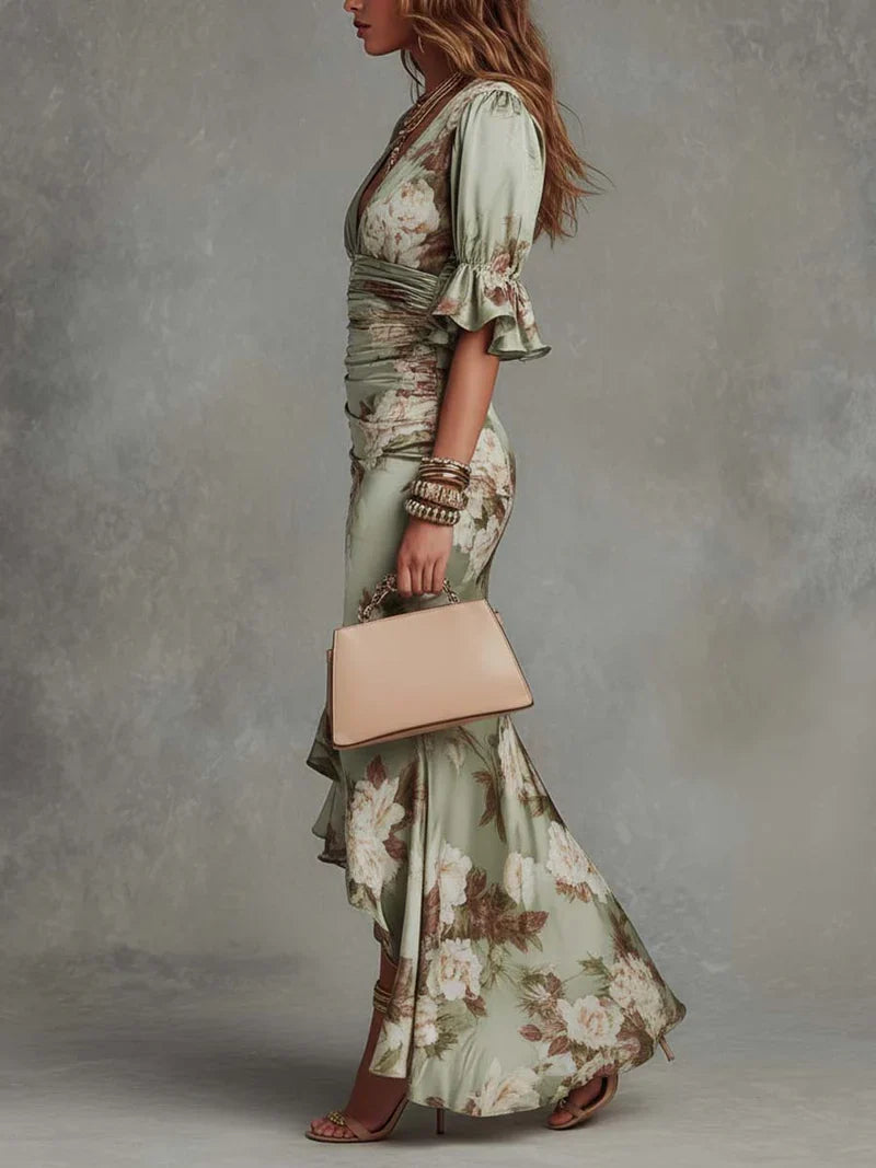 Valentina Maxi Satén Floral