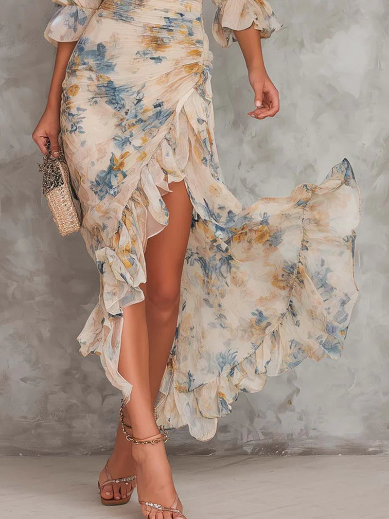 Aitana Maxi Floral Asimétrico