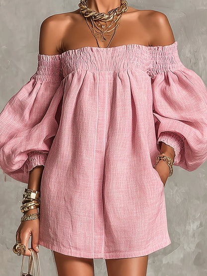 Gisela Mini Rosa Mangas Farol