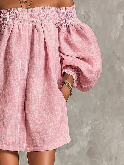 Gisela Mini Rosa Mangas Farol