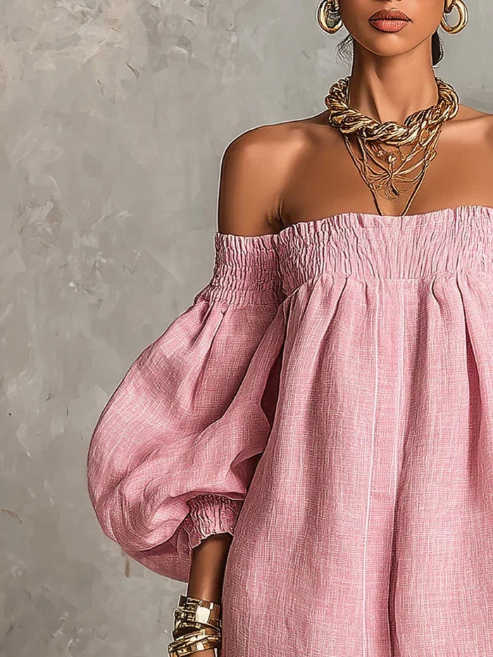 Gisela Mini Rosa Mangas Farol