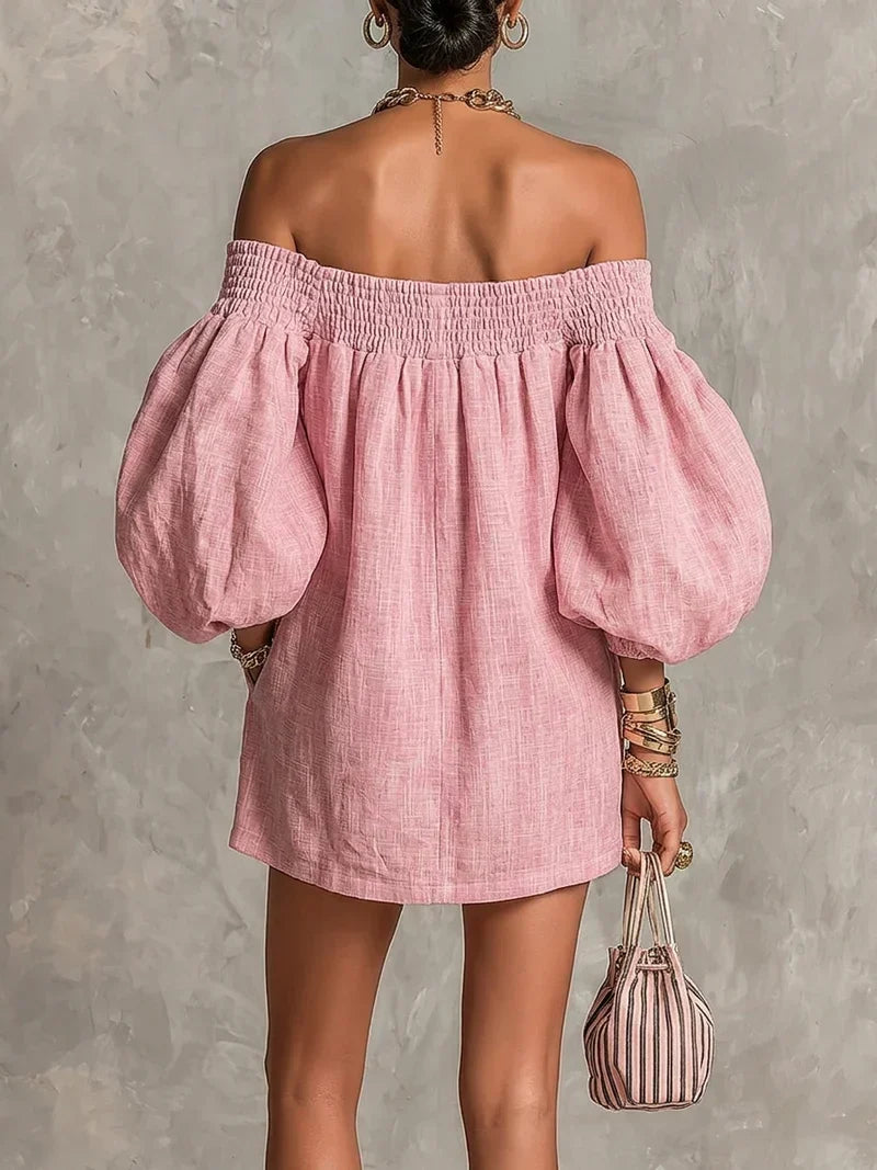 Gisela Mini Rosa Mangas Farol
