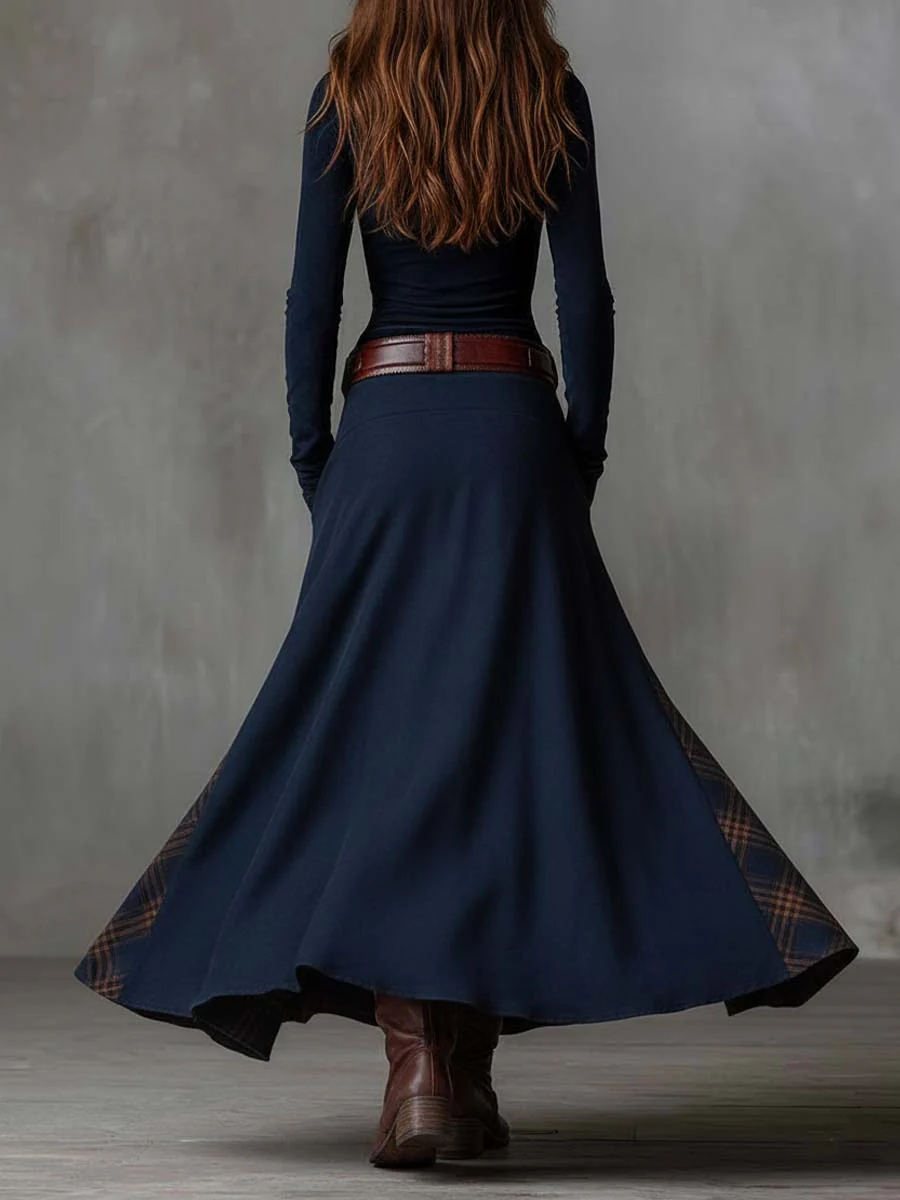 Diana | Vestido maxi de ante con cinturón