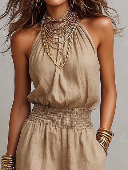 Javiera | Enterito halter de pierna ancha