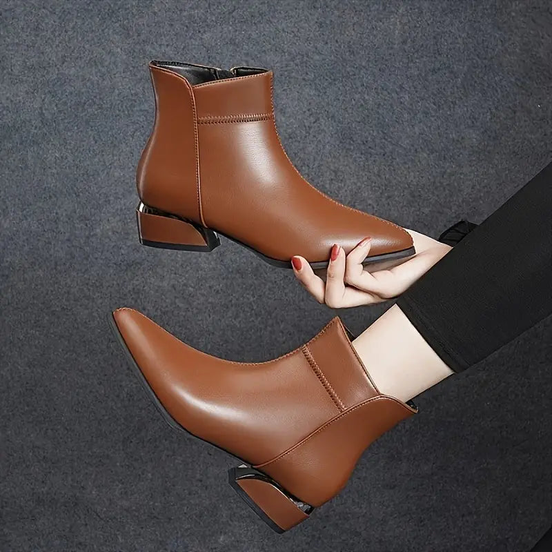 Lara | Botas de piel con tacón ancho