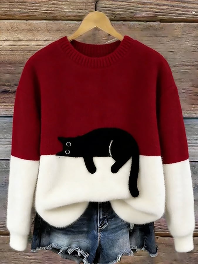 Ángela | Jersey suave de corte holgado — Rojo