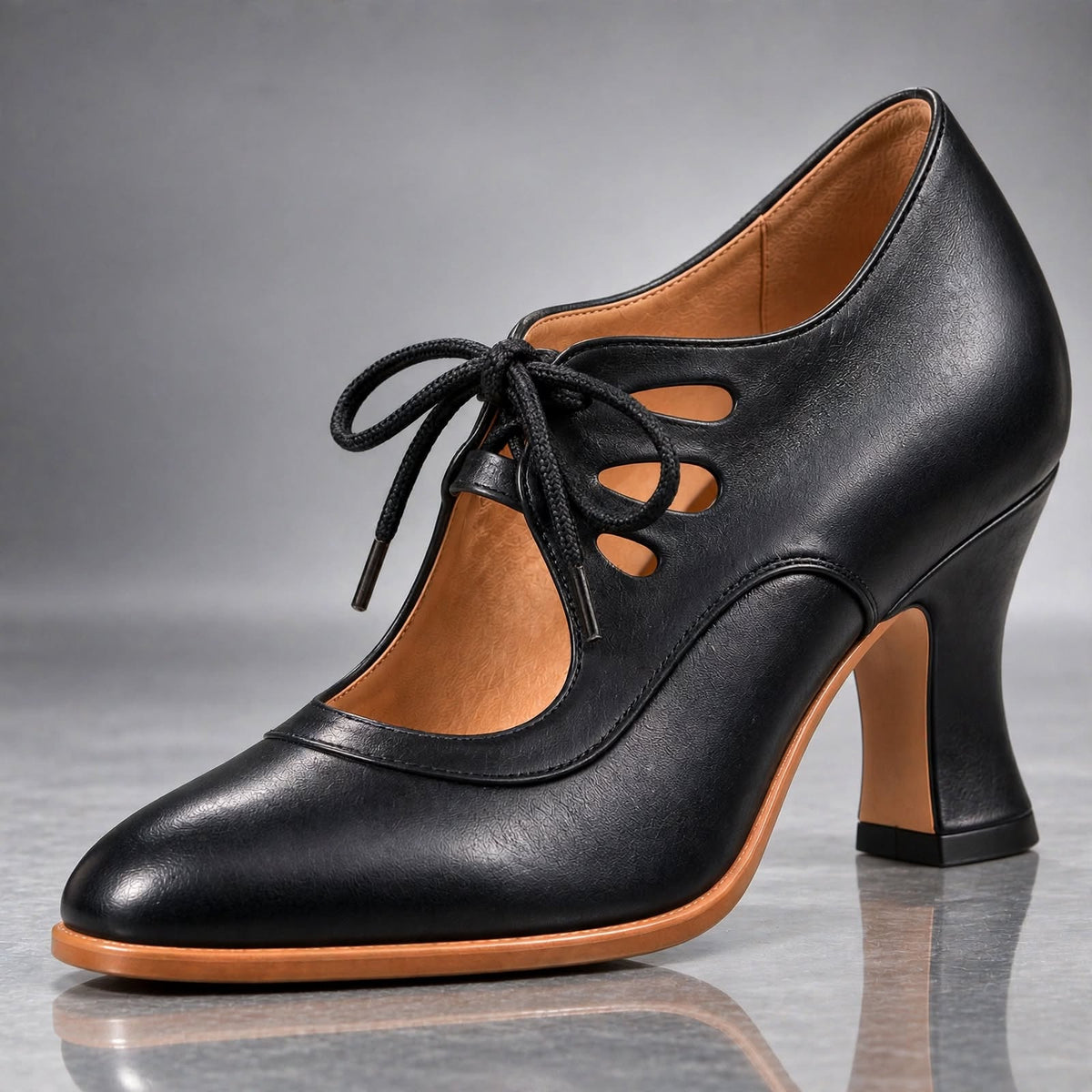 Amparo | Tacones de piel con cordones