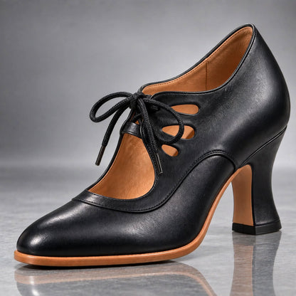 Amparo | Tacones de piel con cordones