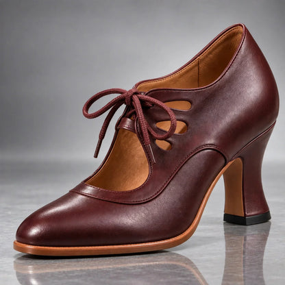 Amparo | Tacones de piel con cordones