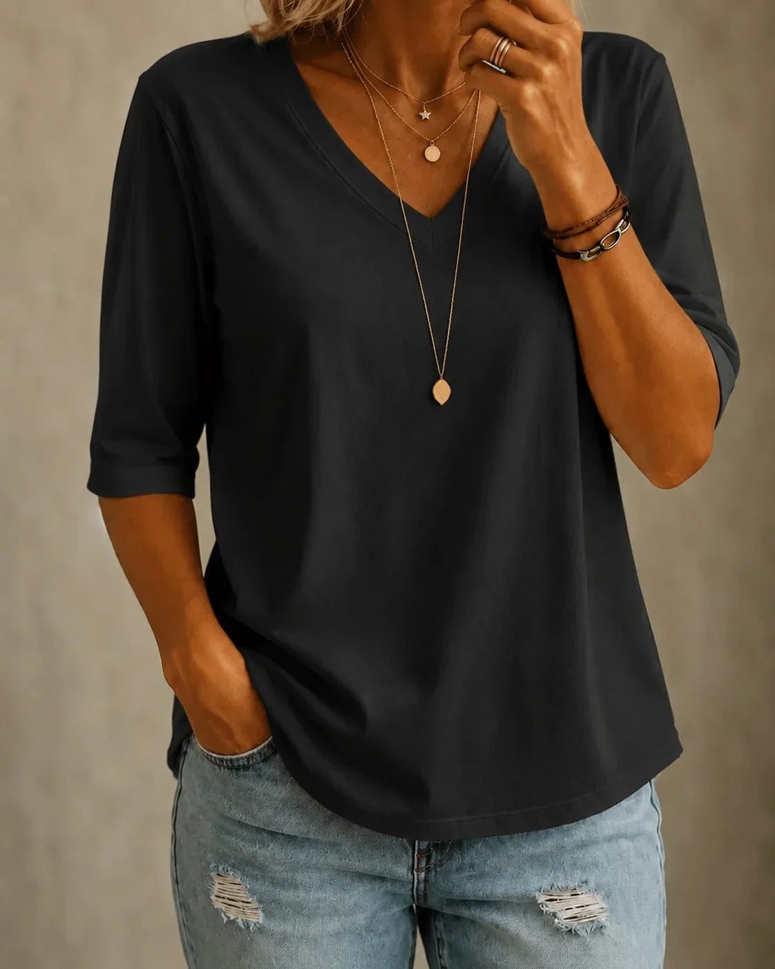 Monroe | Camiseta clásica de cuello en V