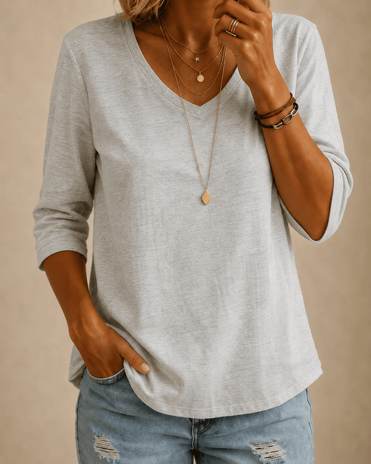 Aster | Camiseta clásica de cuello en V