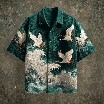Felipe | Camisa de verano con diseño de grullas