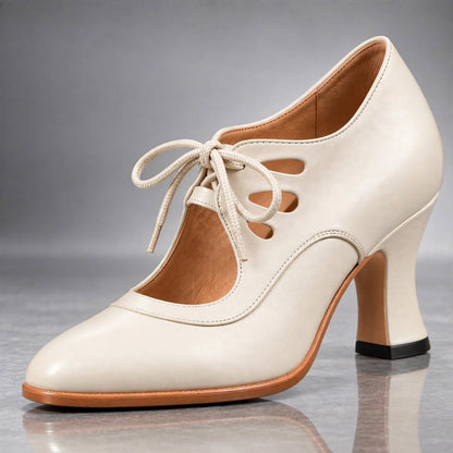 Amparo | Tacones de piel con cordones