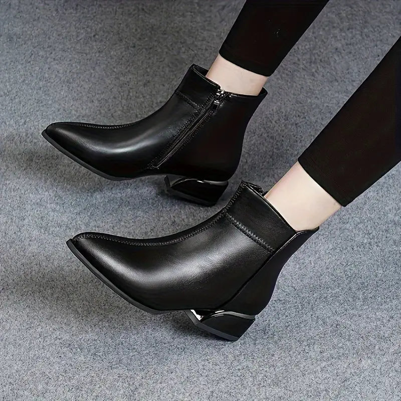Lara | Botas de piel con tacón ancho