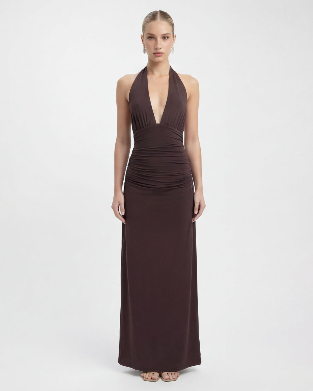 Lorena | Vestido Maxi Halter con Espalda Abierta
