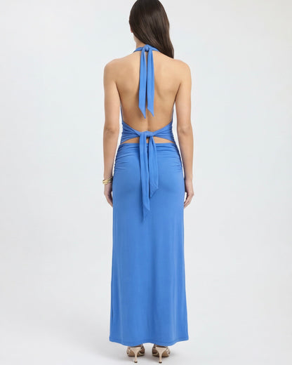 Lorena | Vestido Maxi Halter con Espalda Abierta
