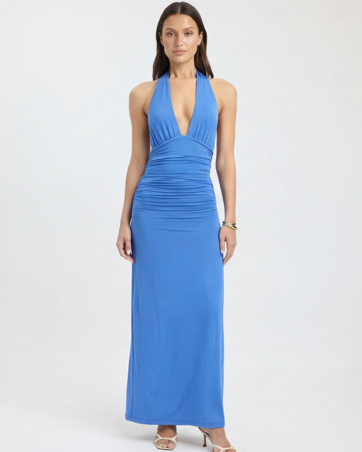 Lorena | Vestido Maxi Halter con Espalda Abierta