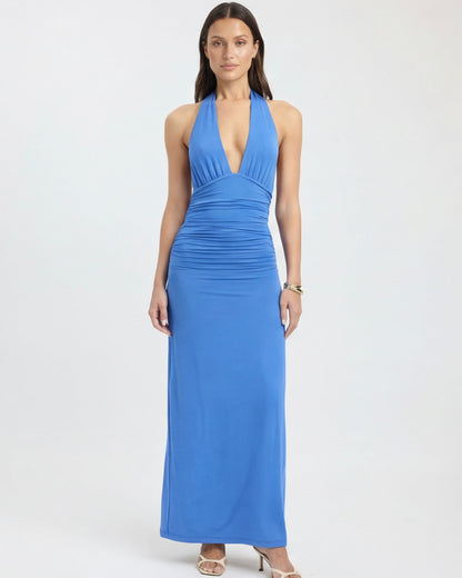 Lorena | Vestido Maxi Halter con Espalda Abierta