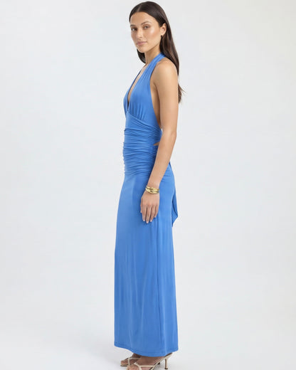 Lorena | Vestido Maxi Halter con Espalda Abierta