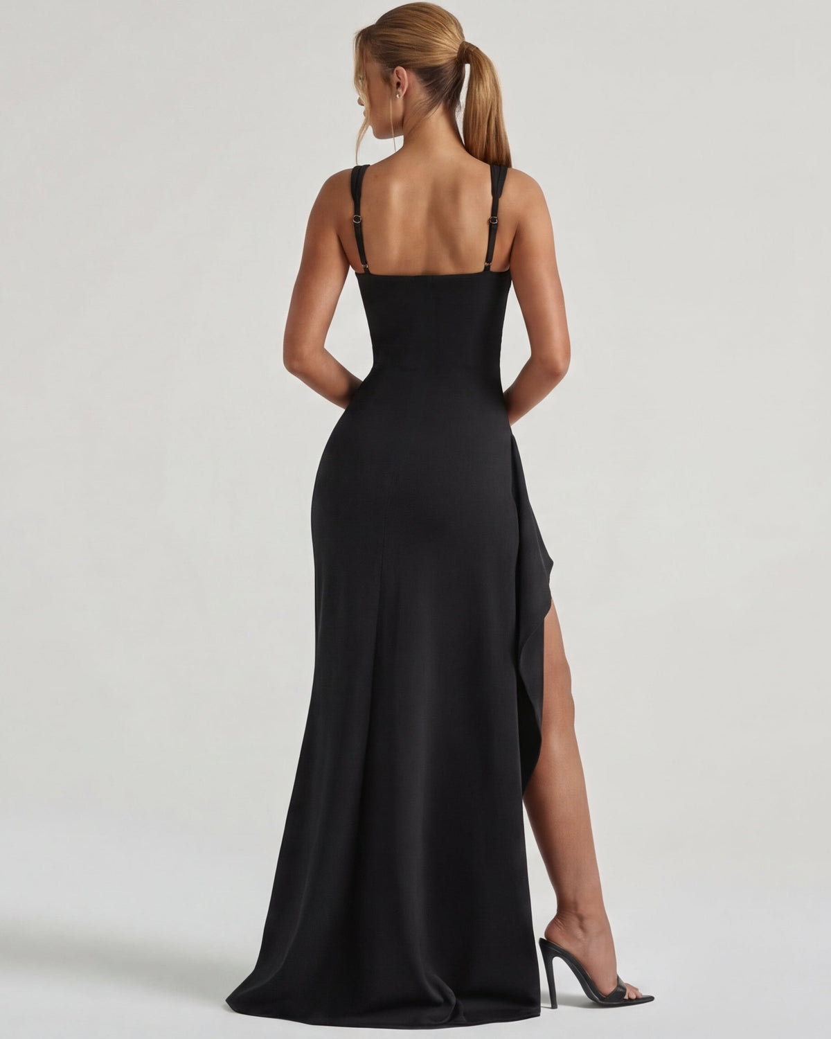 María | Vestido Maxi Escote Cuadrado con Abertura