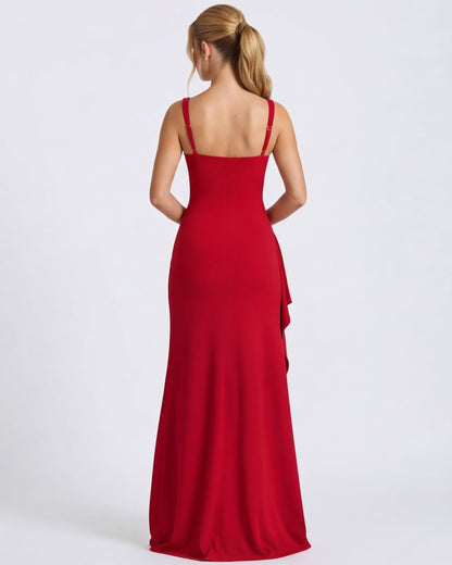 María | Vestido Maxi Escote Cuadrado con Abertura