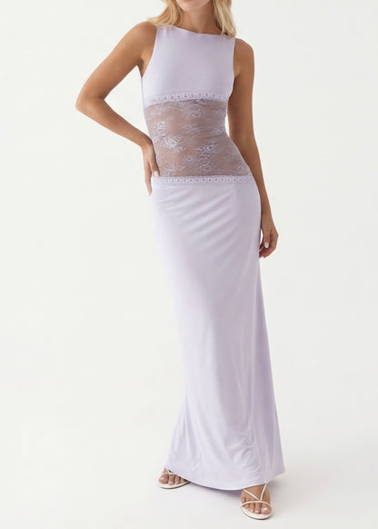 Julia | Vestido Maxi Cuello Alto con Encaje