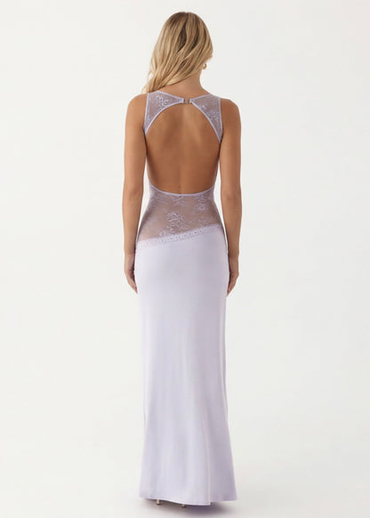 Julia | Vestido Maxi Cuello Alto con Encaje
