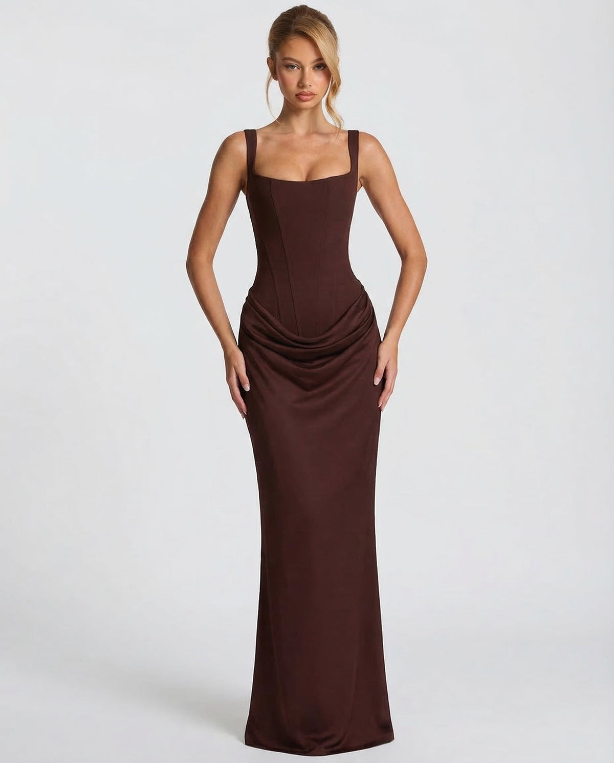 Alba | Vestido Maxi Reloj de Arena Drapeado