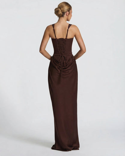 Alba | Vestido Maxi Reloj de Arena Drapeado