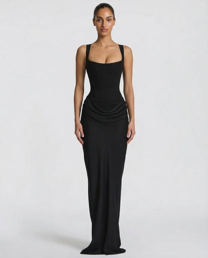 Alba | Vestido Maxi Reloj de Arena Drapeado