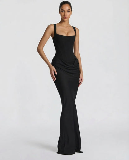 Alba | Vestido Maxi Reloj de Arena Drapeado