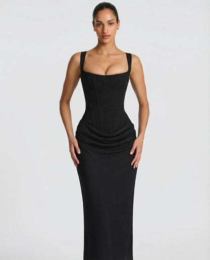 Alba | Vestido Maxi Reloj de Arena Drapeado