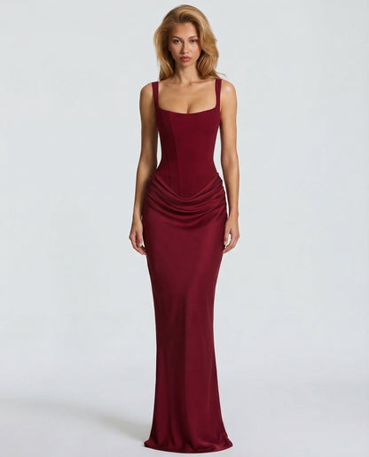 Alba | Vestido Maxi Reloj de Arena Drapeado