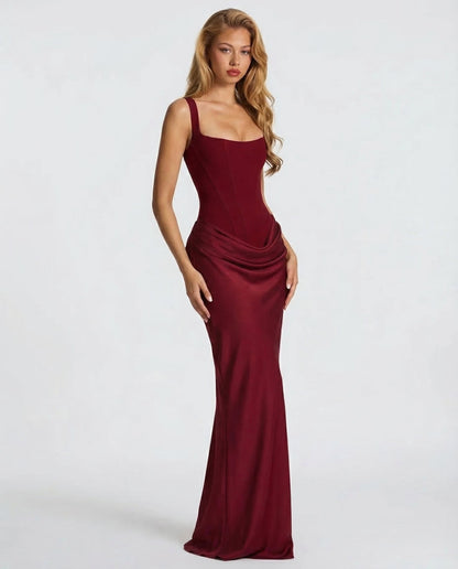 Alba | Vestido Maxi Reloj de Arena Drapeado